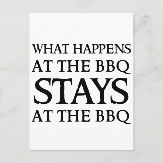 BLEIBE AN DER GRILLEN POSTKARTE (Vorderseite)