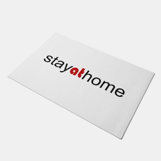 Bleibe auf Zuhause Fußmatte (Schrägansicht)