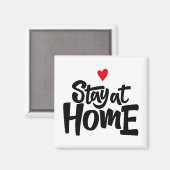 Bleibe auf Zuhause Herz Magnet (Vorderseite/Rückseite)