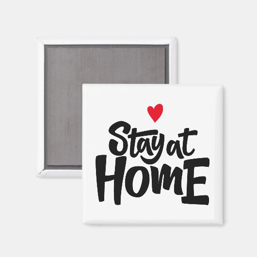 Bleibe auf Zuhause Herz Magnet (Vorderseite/Rückseite)