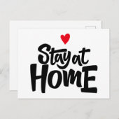 Bleibe auf Zuhause Herz Postkarte (Vorne/Hinten)