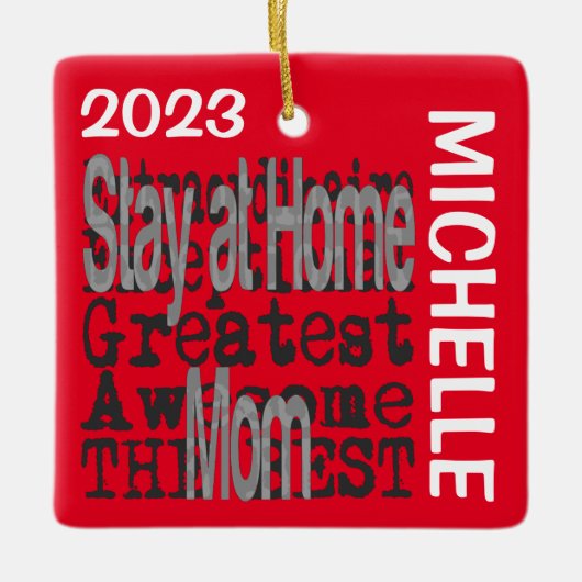 Bleibe auf Zuhause Mama Extraordinaire CUSTOM Keramikornament (Vorderseite)