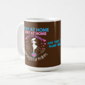 Bleibe auf Zuhause Mama Mutter Ehefrau Braun Moder Kaffeetasse (Vorderseite Links)