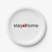 Bleibe auf Zuhause Pappteller (Vorderseite)