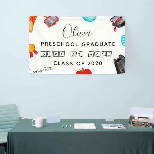 "Bleibe auf Zuhause"Vorschule Abschluss 2020 Banner (Messeveranstaltung)