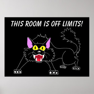 Bleibe aus meinem schwarzen Katzen-Poster im Zimme Poster