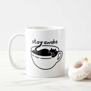 Bleibe Awake Coffee Cat Kaffeetasse