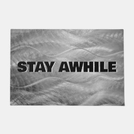 Bleibe Awhile Brushed Metal Abstrakt Fußmatte