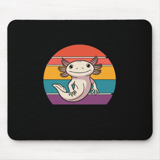 Bleibe Axolotl Retro Süße Tier Liebhaber Mousepad (Vorne)