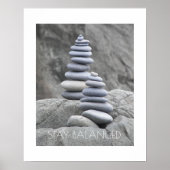 Bleibe Balanced Rock Cairns Motivierend Poster (Vorne)