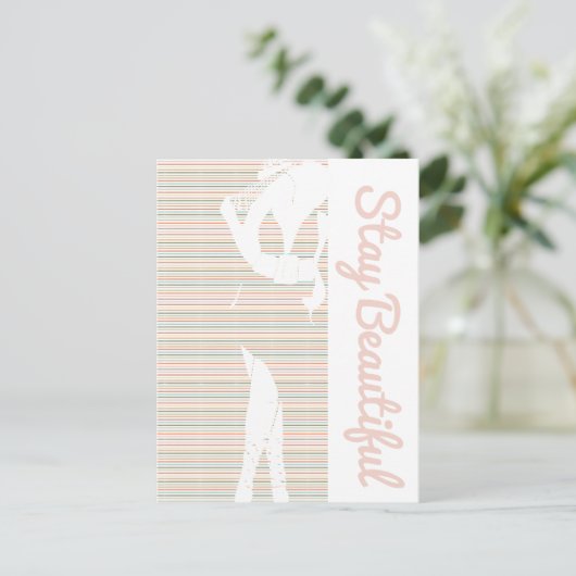 Bleibe Beautiful Diick Chick Postkarte (Stehend Vorderseite)