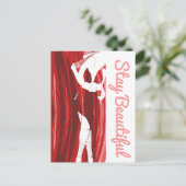 Bleibe Beautiful Diick Chick Postkarte (Stehend Vorderseite)