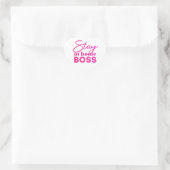 Bleibe bei Zuhause Boss Herz-Aufkleber (Tasche)