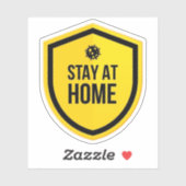 Bleibe bei Zuhause Quarantine Aufkleber (Blatt)