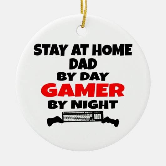 Bleibe bei Zuhause Vater Gamer Keramik Ornament (Vorne)
