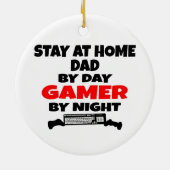 Bleibe bei Zuhause Vater Gamer Keramik Ornament (Hinten)