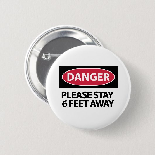 Bleibe bitte 2 Meter entfernt Button (Vorne & Hinten)