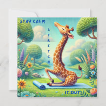Bleibe Calm Giraffe Yoga Flat Card