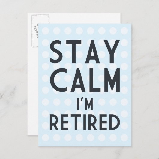 Bleibe Calm I'm Remüde Postkarte (Vorne/Hinten)