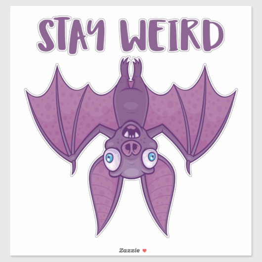 Bleibe Cartoon Bat Aufkleber (Blatt)