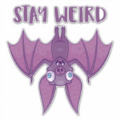 Bleibe Cartoon Bat Aufkleber (Vorderseite)