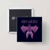 Bleibe Cartoon Bat Button (Vorne & Hinten)