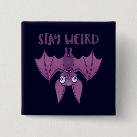 Bleibe Cartoon Bat Button (Vorderseite)