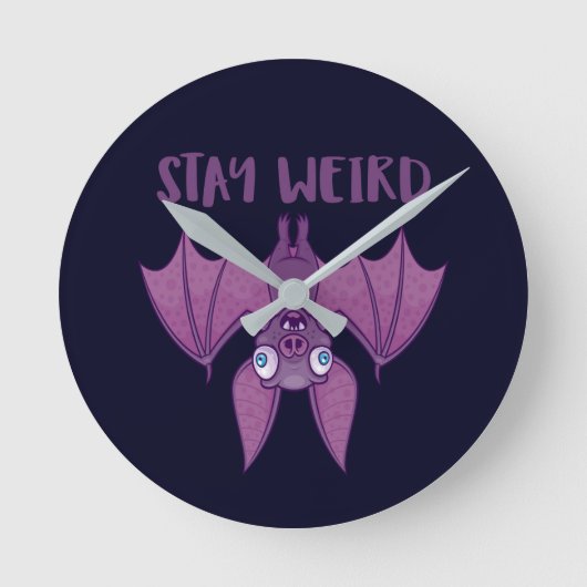Bleibe Cartoon Bat Runde Wanduhr (Vorderseite)