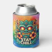 Bleibe Chill Tiki Can Cooler - Tropical Drink Hold Dosenkühler (Kanne Vorderseite)