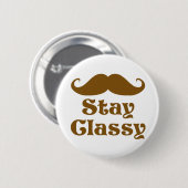 Bleibe Classy Mustache Button (Vorne & Hinten)