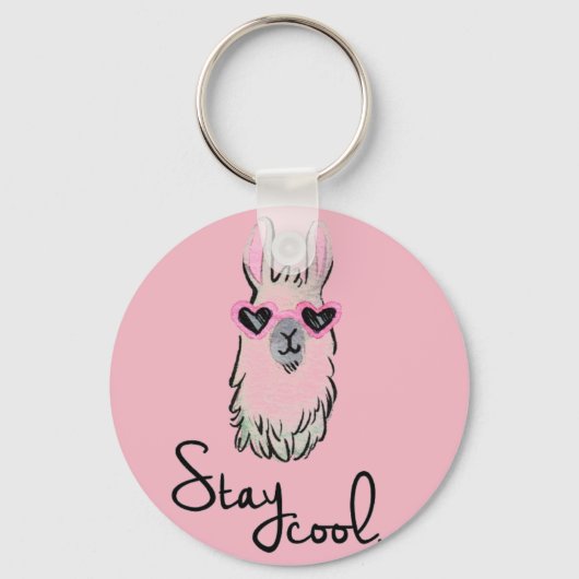 Bleibe Cool Llama Schlüsselanhänger (Vorderseite)