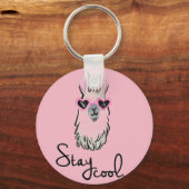 Bleibe Cool Llama Schlüsselanhänger (Vorderseite)