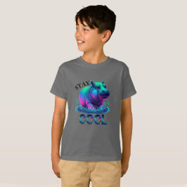 Bleibe Cool Neon Hippo Chilling T-Shirt