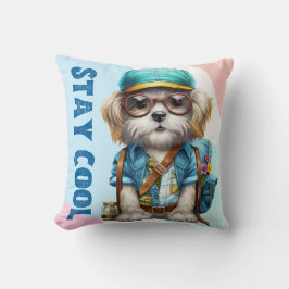 Bleibe Coolen Hundes mit Brillenkappe zurück in di Kissen