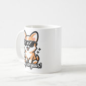 Bleibe Corgious! Niedlicher Cogri Dog Pub Kaffeetasse (Vorderseite Links)