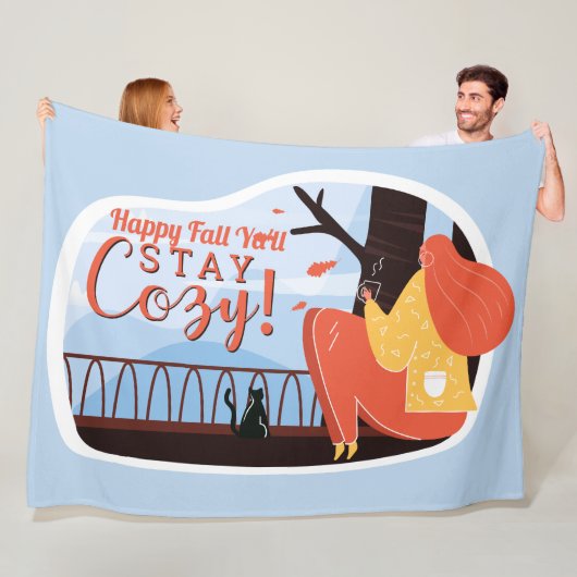 Bleibe Cosy Hygge Herbst Herbst FolkArt Deco ADD N Fleecedecke (Beispiel)