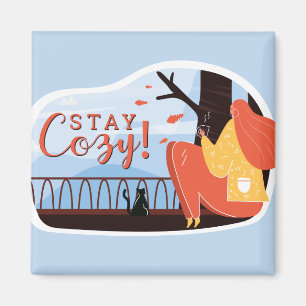 Bleibe Cosy Hygge Herbst Herbst FolkArt Deco ADD N Magnet