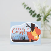 Bleibe Cosy Hygge Herbst Herbst FolkArt Deco ADD N Postkarte (Stehend Vorderseite)