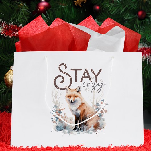 Bleibe Cosy Woodland Fox Weihnachten Große Geschenktüte