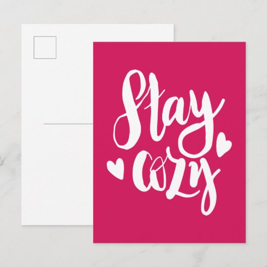 Bleibe Cozy Postkarte (Vorne/Hinten)