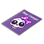 "Bleibe Creepy!" Creepy Niedlich Skull Kawaii Note Notizblock (Linke Seite)