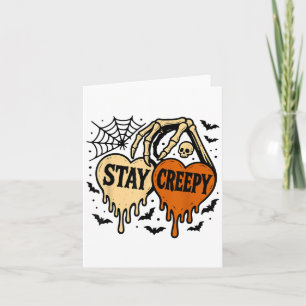 Bleibe Creepy, Dripping Heart Halloween, Skeleton Karte