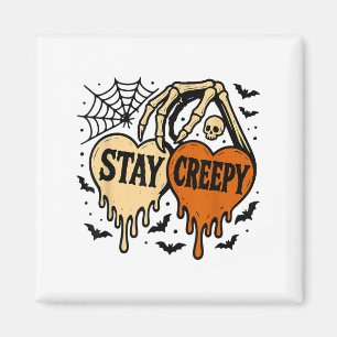 Bleibe Creepy, Dripping Heart Halloween, Skeleton Magnet