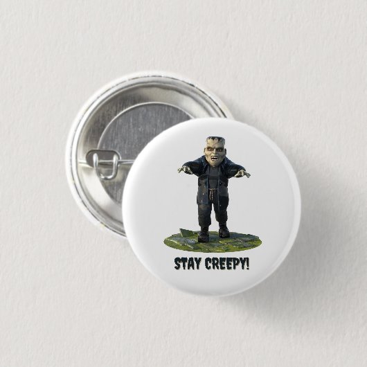 Bleibe Creepy! Frankensteins Monster Button (Vorne & Hinten)