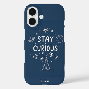 Bleibe Curious Cosmic Sensibility iPhone 16 Fall Hülle