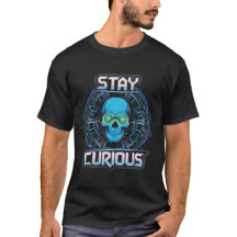 Bleibe Curious-Futuristic Skull Tech Design T - Sh