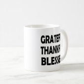 Bleibe dankbar | Dankbar und gesegnet Kaffeetasse (VorderseiteRechts)