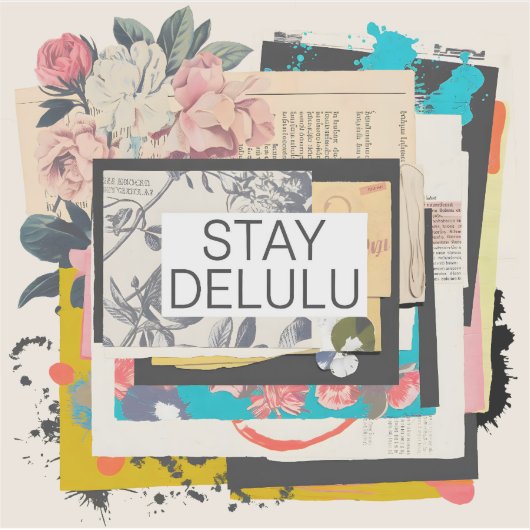 Bleibe Delulu Aufkleber (Vorderseite)