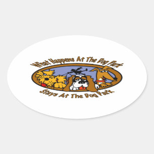 Bleibe @ den Hundepark Ovaler Aufkleber