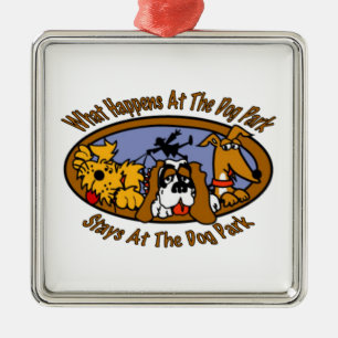 Bleibe @ den Hundepark Silbernes Ornament